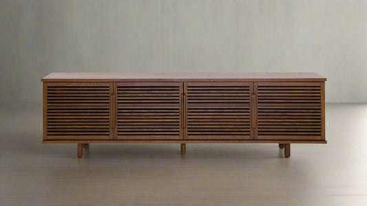 Burrow Walnut Opera Theater Slatted Door Media Console (70") FFE258-512