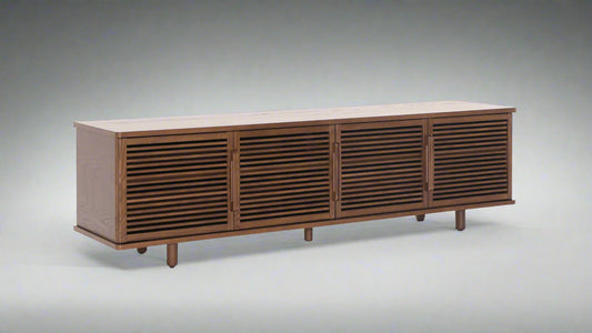 Burrow Walnut Opera Theater Slatted Door Media Console (70") FFE258-512