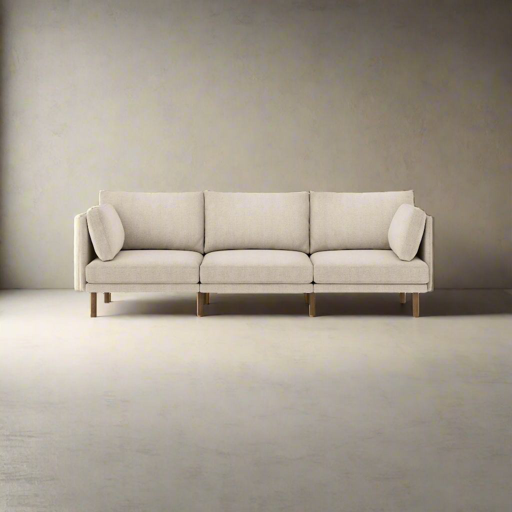 Burrow The Field Deep Seat 3-Piece Oatmeal Beige Sofa Couch FFE258-514