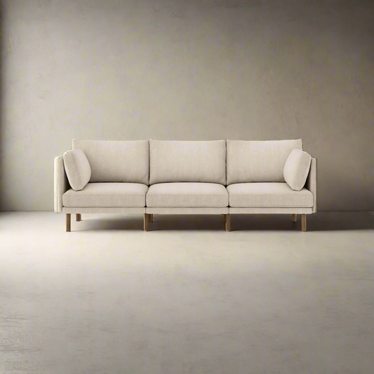 Burrow The Field Deep Seat 3-Piece Oatmeal Beige Sofa Couch FFE258-514