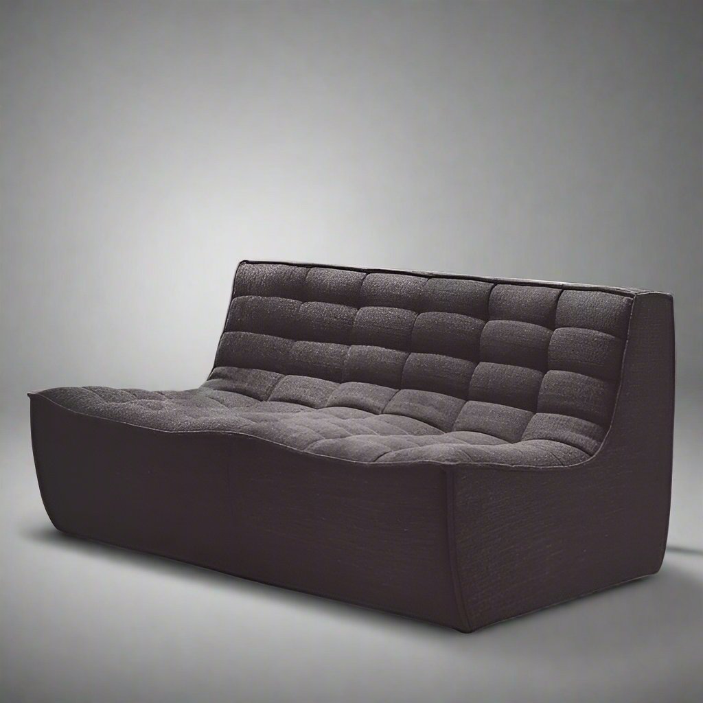 Ethnicraft N701 2 Seater Sofa Module Dark Grey Standard Fabric FFE258-151