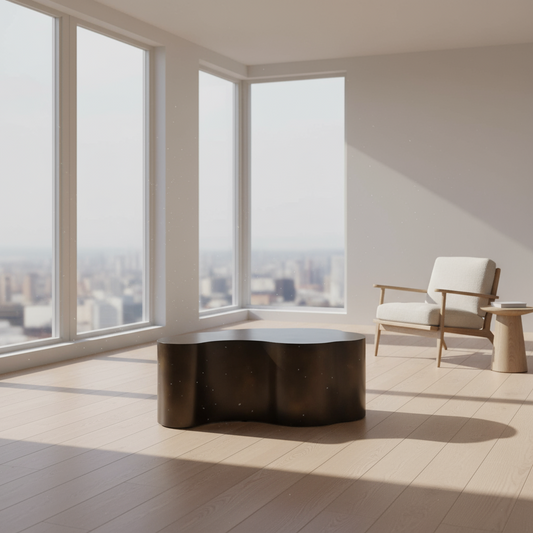 Arteriors Home Meadow Abstract Oval Coffee Table Antique Bronze FFE-1058