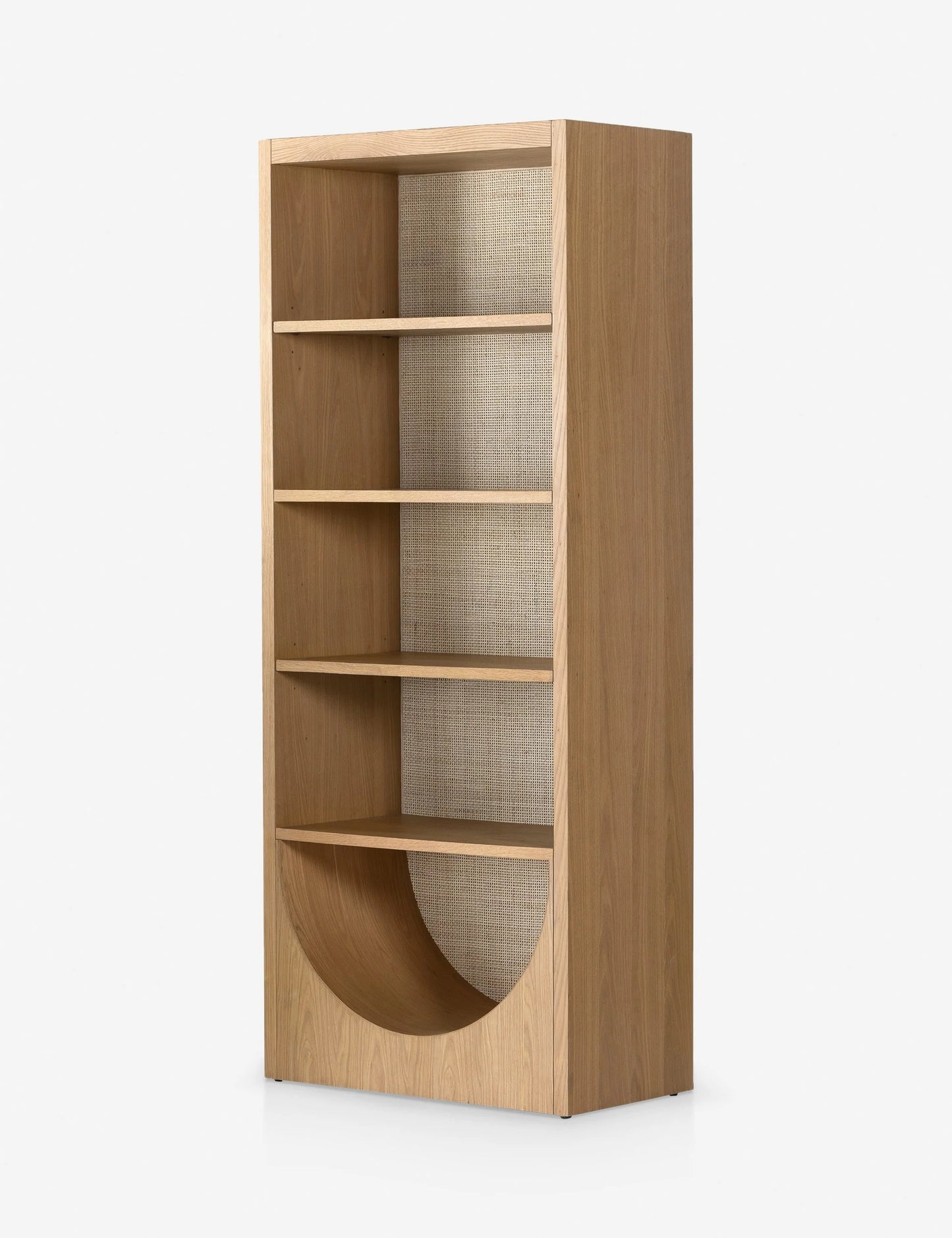 Lulu & Georgia Honey Finish Oak Veneer Cane Panel Melissa Bookcase FFE-1062