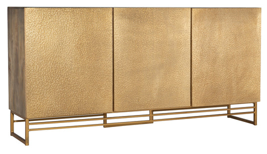 Hooker Brass Foil Gold 69" Entertainment Center 3 Door FFE-1219