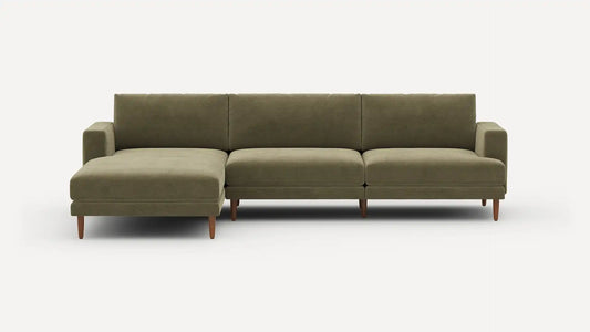 Burrow Ember Green Sage Chaise Sectional Sofa Couch (111") FFE-1127