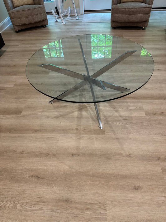 Glass Top 42" Round Cocktail Table LB-3