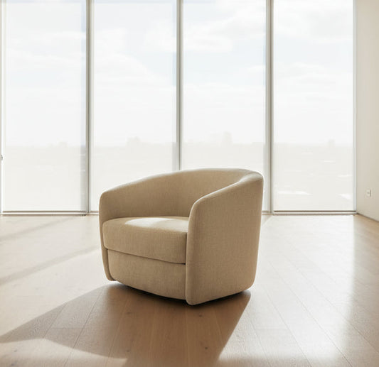 Benchmade Modern Elaine Swivel Chair in Como Tan FFW-1066