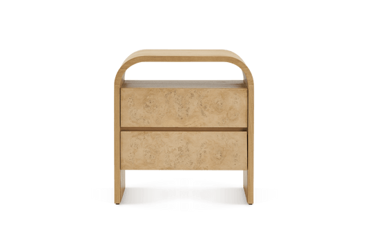 Castlery Crescent Burlwood 2-Drawer Nightstand FFE-1153