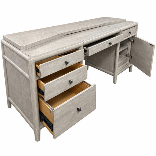 Hooker Furniture Work Your Way Burnham Grey Wood Credenza Desk FFE-1065
