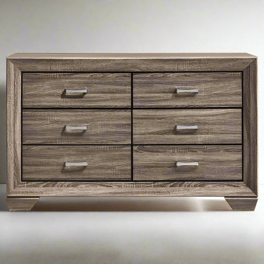 Coaster Brown Kauffman 6-Drawer Wood Dresser w Tapered Feet FFE258-53