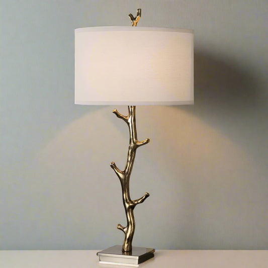 Pair (2) Uttermost Javor Plated Antique Gold Round Hardback Drum Table Lamp FFE258-446