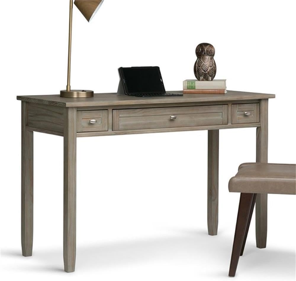 Shaker Solid Wood Transitional 48"W Writing Desk in Distressed Grey FFW258-616