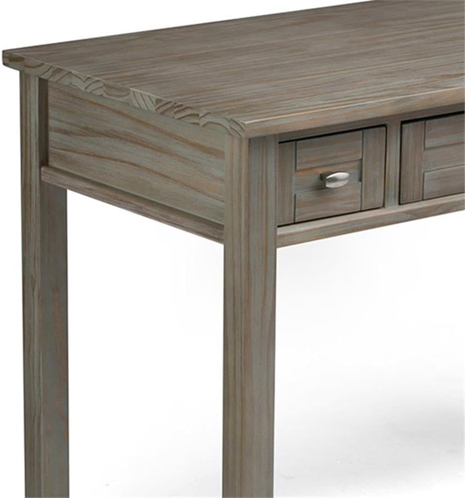 Shaker Solid Wood Transitional 48"W Writing Desk in Distressed Grey FFW258-616
