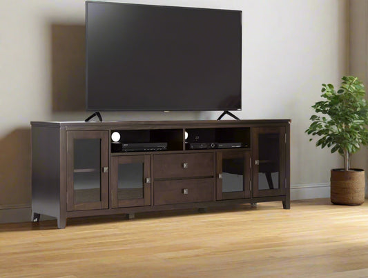 Cosmopolitan Solid Wood 72" TV Media Stand Mahogany Brown (3 avail) FFW-723