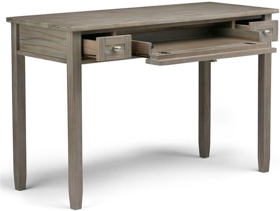 Shaker Solid Wood Transitional 48"W Writing Desk in Distressed Grey FFW258-616