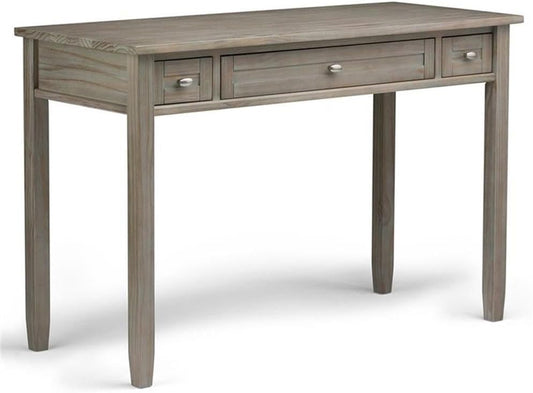 Shaker Solid Wood Transitional 48"W Writing Desk in Distressed Grey FFW258-616
