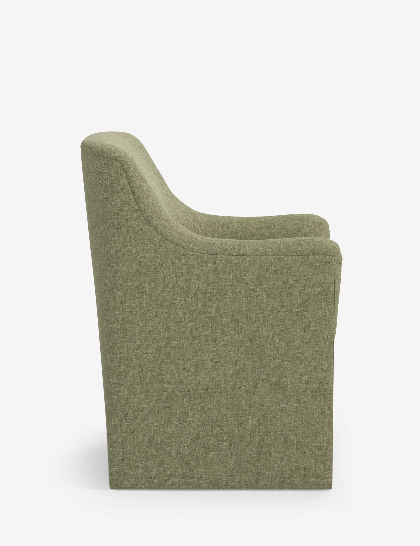 Lulu and Georgia Astoria Sculptural Sage Green Linen Dining Arm Chair FFE258-445