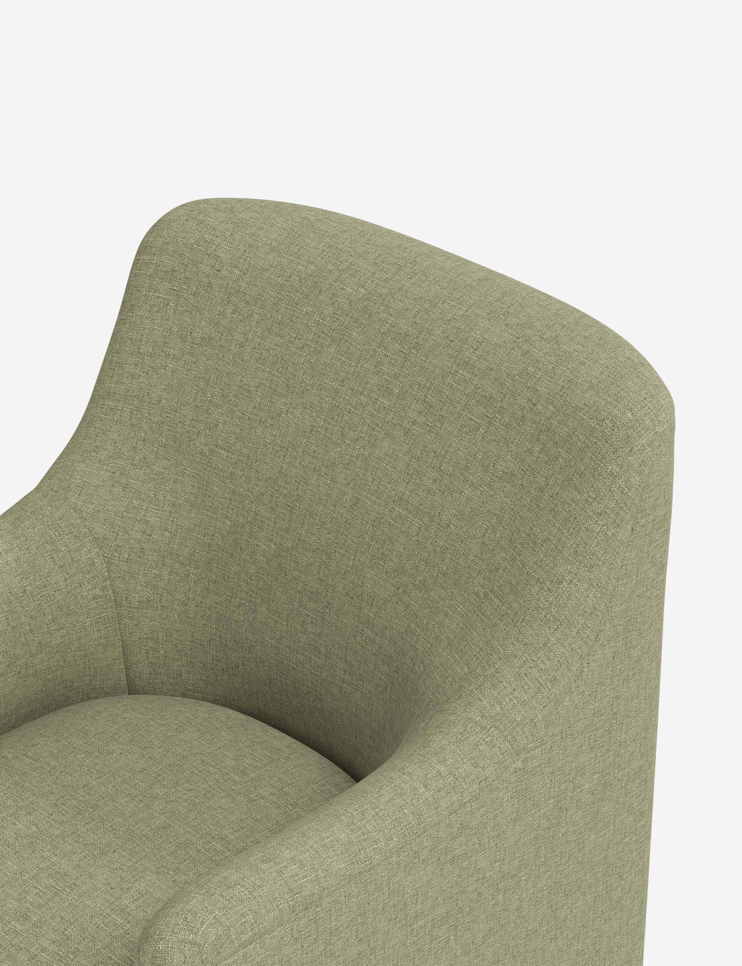 Lulu and Georgia Astoria Sculptural Sage Green Linen Dining Arm Chair FFE258-445