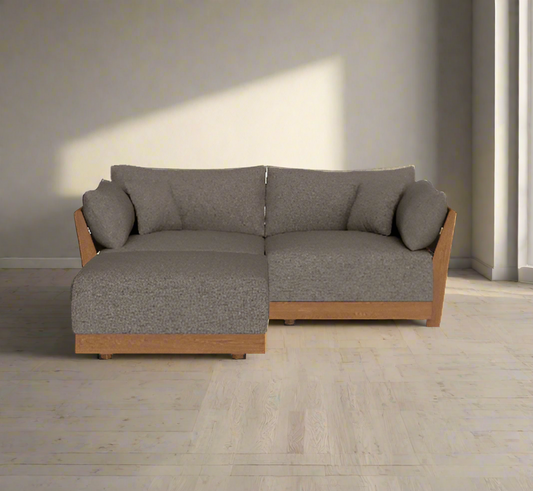 Modular Bondi Espresso 2-Seater Sectional in Smoke Classic Blend FFE258-247