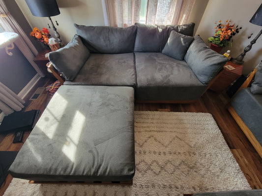 Modular Bondi Espresso 2-Seater Sectional in Smoke Classic Blend FFE258-247