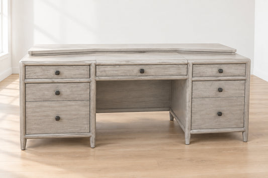 Hooker Furniture Work Your Way Burnham Grey Wood Credenza Desk FFE-1065
