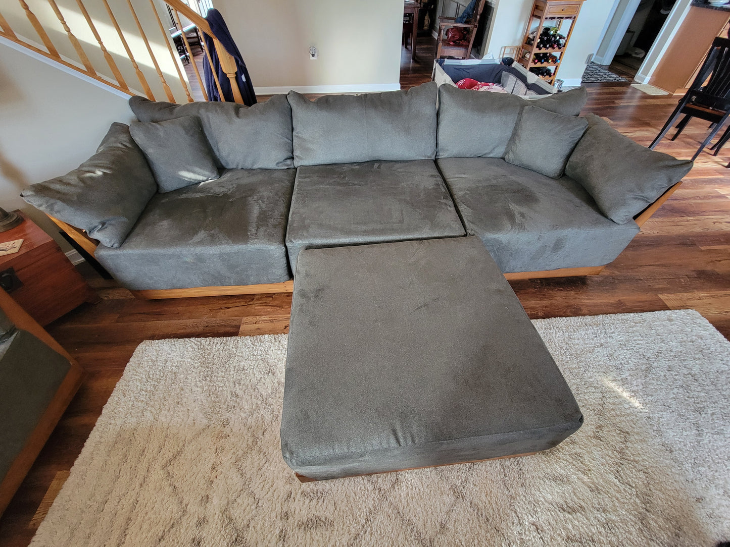 Inside Weather Modular Bondi 3-Seater Sofa Smoke Gray w Moss Slipcover FFE258-246