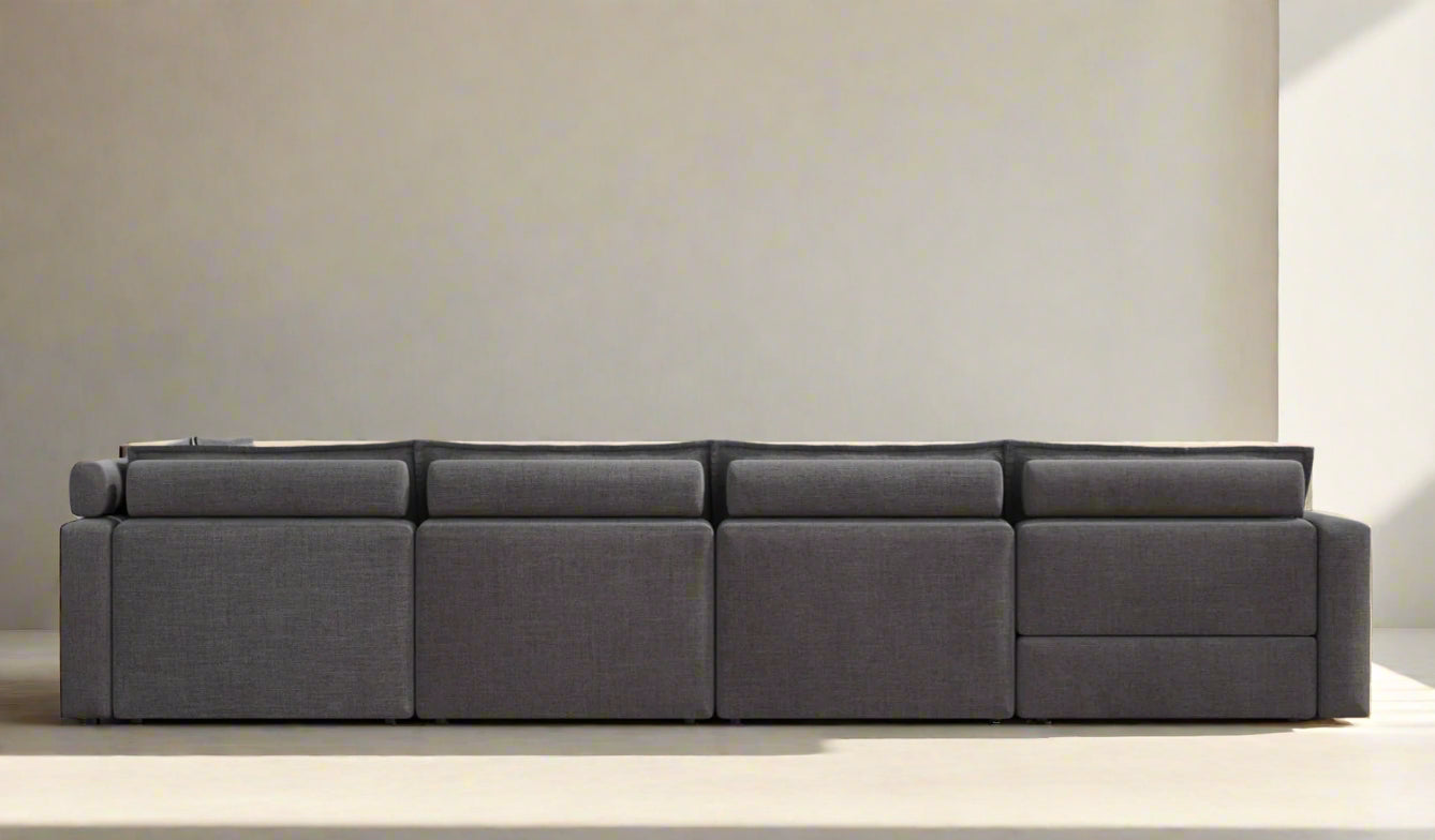 Homebody Grey Gloomy Day In Five Seat Luxe L-Shaped Sectional FFE258-409