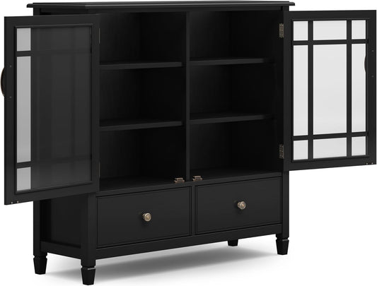 Connaught Wood 40" Wide Black Traditional Entryway Storage Cabinet FFW258-684