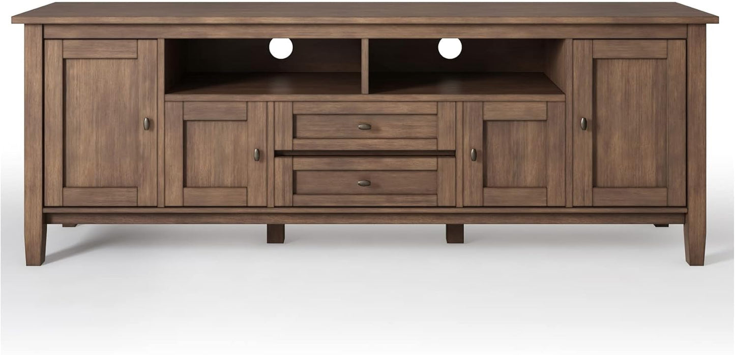 Amherst Solid Wood 72" Wide Media Console Natural Aged Brown  FFW258-663