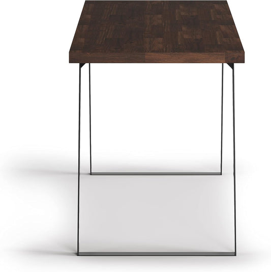 Lowry Acacia Wood Industrial 54"Desk in Rustic Natural Aged Brown FFW258-647