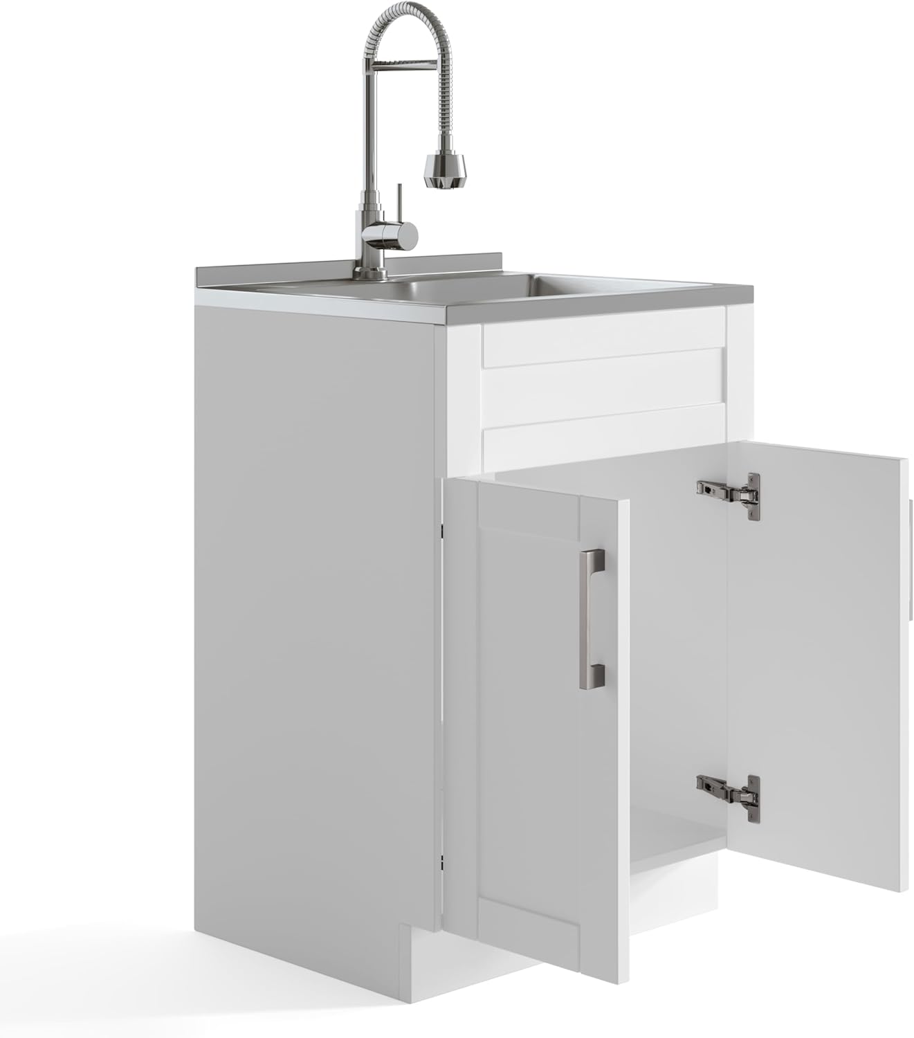 Hennessy 24-inch Utility Sink & Cabinet in Pure White FFW258-711