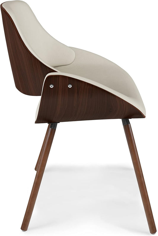 Malden Bentwood Dining Chair with Wood Back in Cream Vegan Faux Leather FFW-893