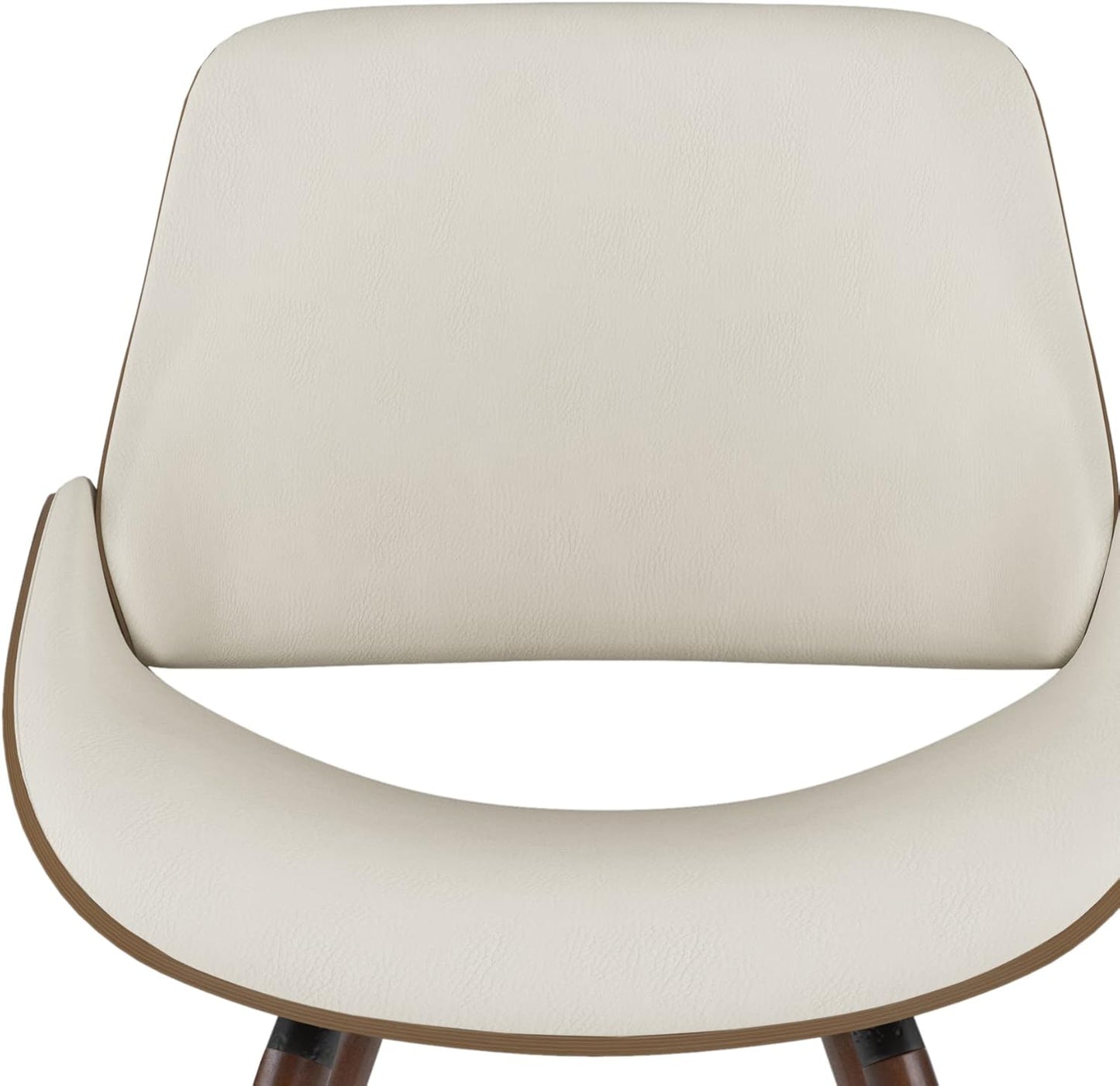 Malden Bentwood Dining Chair with Wood Back in Cream Vegan Faux Leather FFW-893