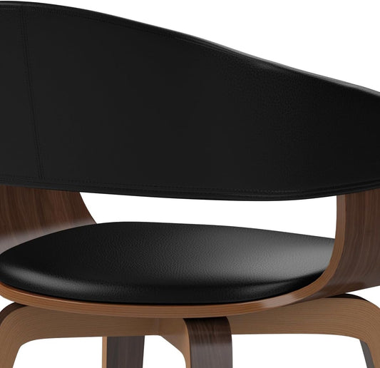 Lowell Bentwood Dining Chair in Black Vegan Faux Leather FFW-902