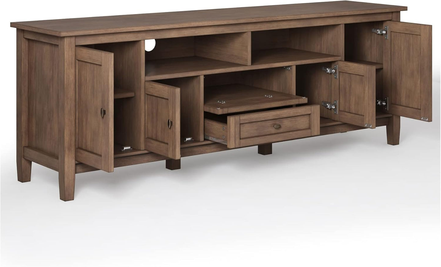 Amherst Solid Wood 72" Wide Media Console Natural Aged Brown  FFW258-663
