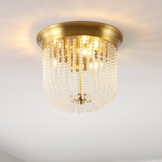 Safavieh Sarella 3 Light Flush Mount Ceiling Tapered Crystal Strands Gold Base FFE-1072