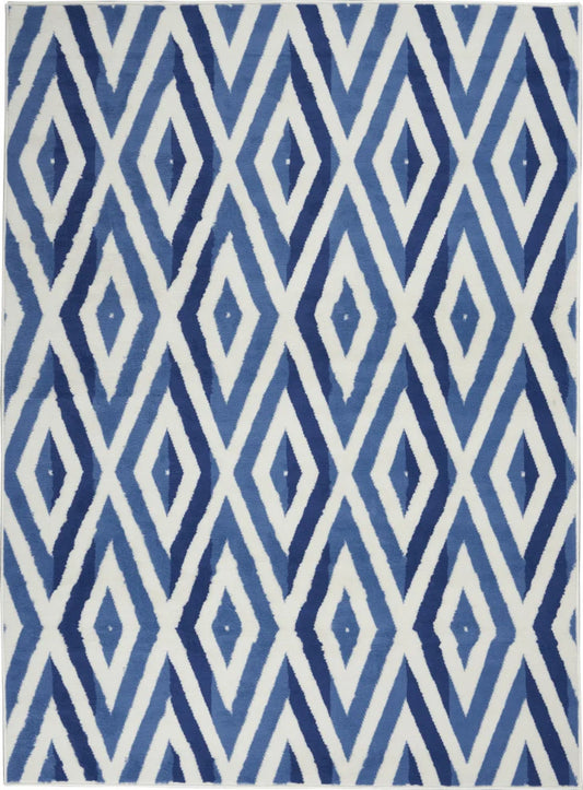 Nourison Whimsical Collection 2'x6' Blue/Ivory Runner Rug FFE258-504