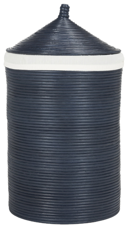 Safavieh Wellington Laundry Basket - White / Navy FFE-731