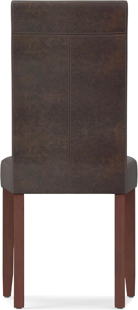 Acadian Parson Dining Chair (Set of 2) in Distressed Brown FFW258-625