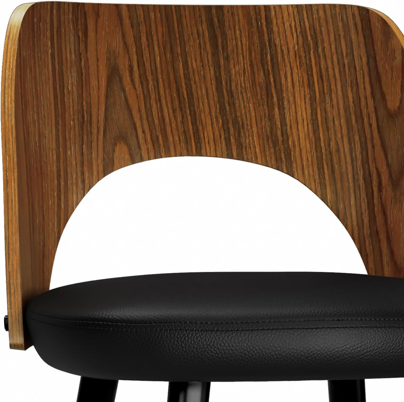 Micah Contemporary Counter Height Stool (Set of 2) Black PU faux leather FFW258-674