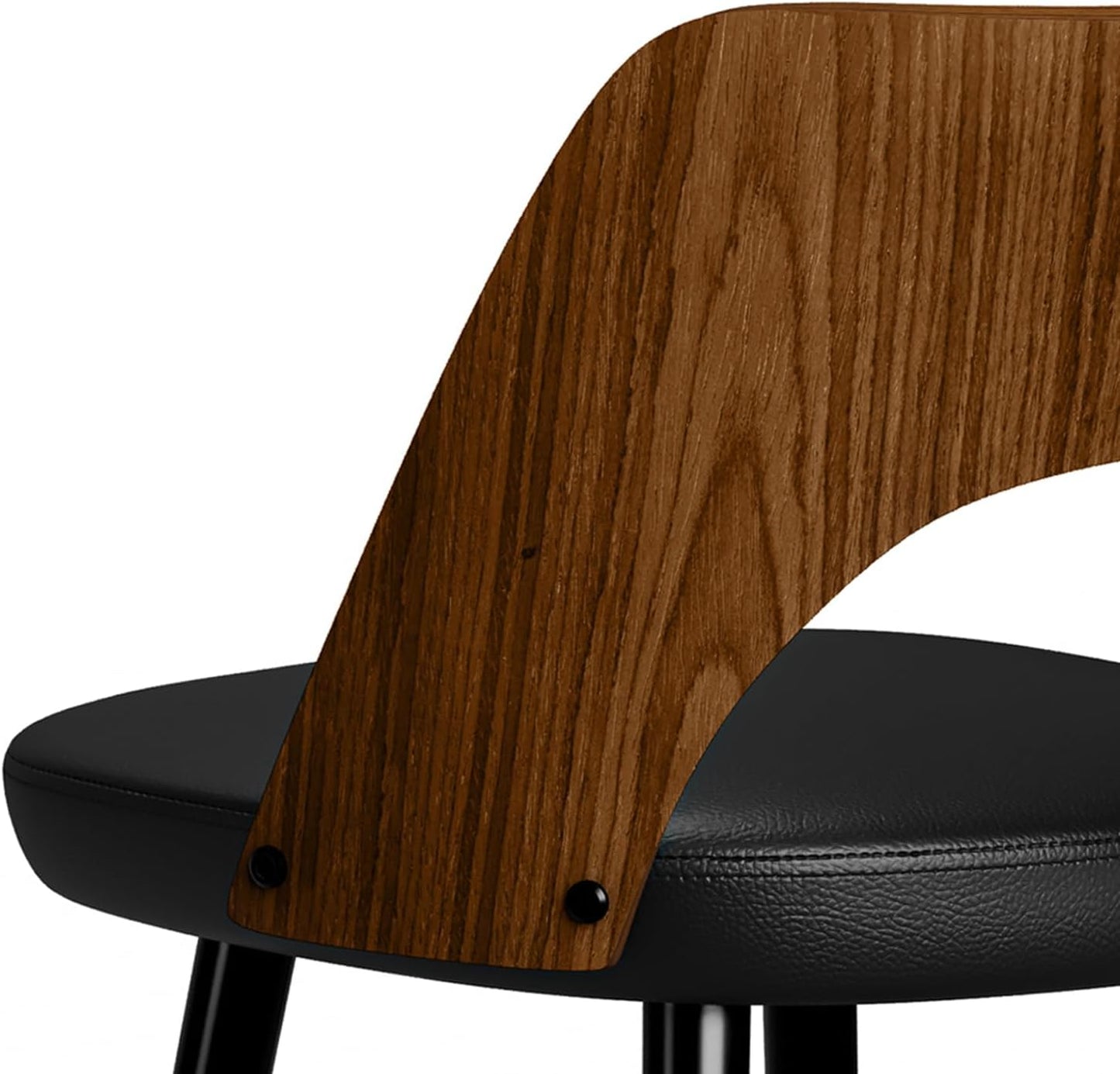 Micah Contemporary Counter Height Stool (Set of 2) Black PU faux leather FFW258-674