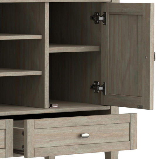 Solid Distressed Grey Wood 47" Shaker TV Media Stand for TVs up to 50" FFW258-596