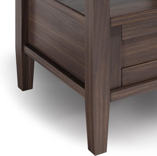 Shaker Solid Wood 20" End Table in Warm Walnut Brown FFW258-622