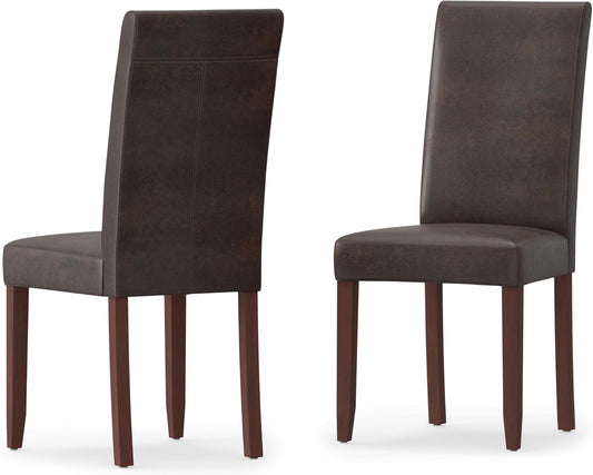 Acadian Parson Dining Chair (Set of 2) in Distressed Brown FFW258-625