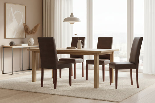 Acadian Parson Dining Chair Set of 4 in Distressed Brown FFW258-897