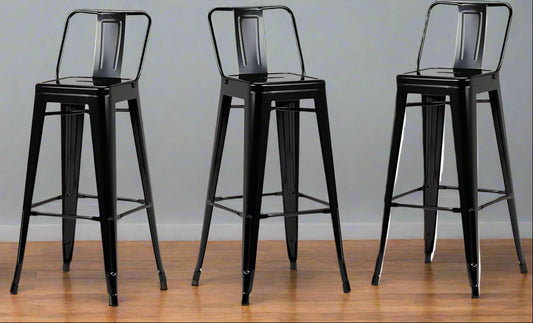 Rayne Industrial Black Metal 30" Metal Bar Stool (Set of 3) FFW258-689