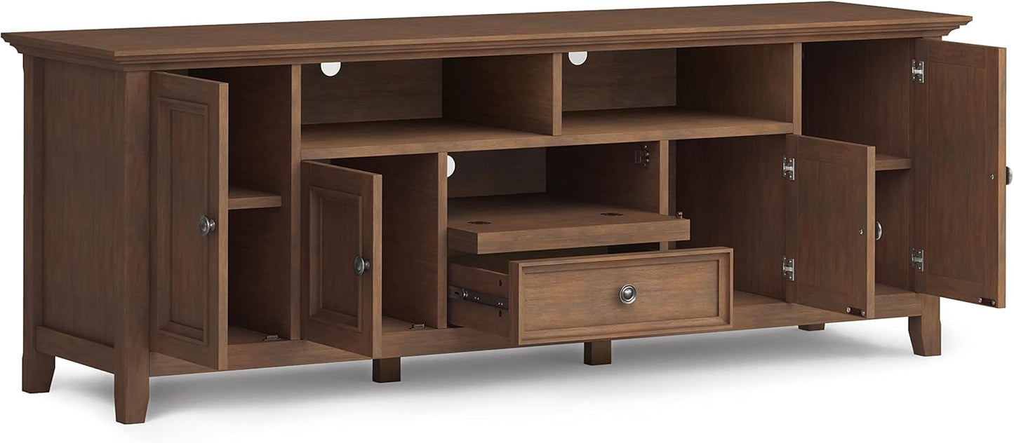 Amherst Solid Wood 72" Wide Media Console in Saddle Brown FFW-724