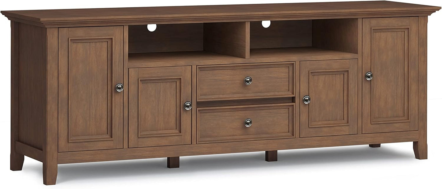 Amherst Solid Wood 72" Wide Media Console in Saddle Brown FFW-724