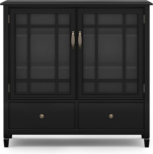 Connaught Wood 40" Wide Black Traditional Entryway Storage Cabinet FFW258-684