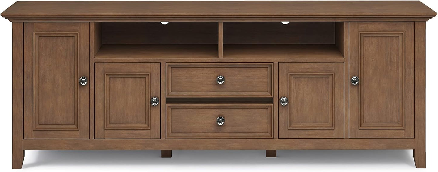 Amherst Solid Wood 72" Wide Media Console in Saddle Brown FFW-724